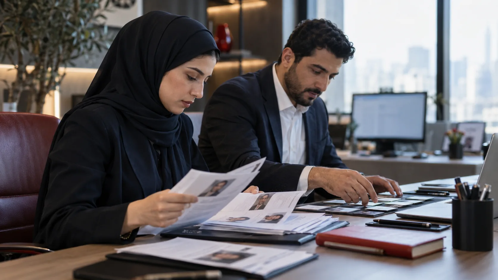 Recruitment team reviewing a candidate shortlist accurately