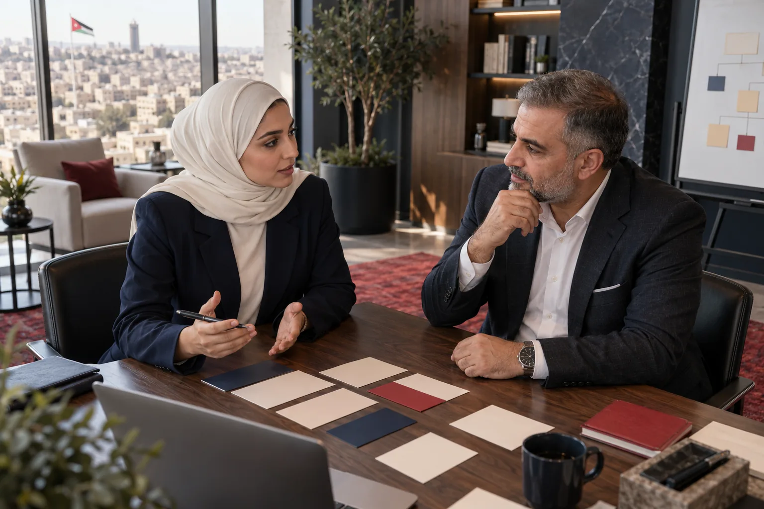 مستشارة موارد بشرية تضع خطة توظيف لمؤسسة